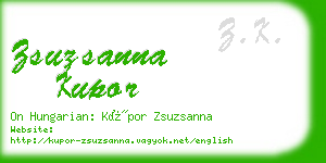 zsuzsanna kupor business card